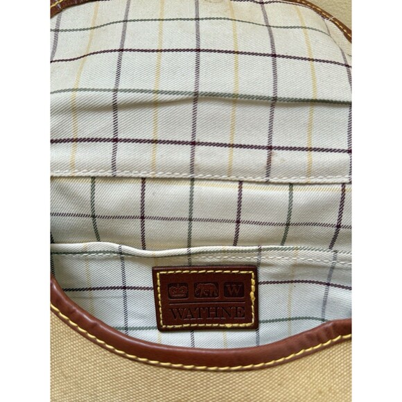 WATHNE Canvas Leather Waist Belt Bag With Buckle Adjustable Strap Vintage Tan - Picture 4 of 8